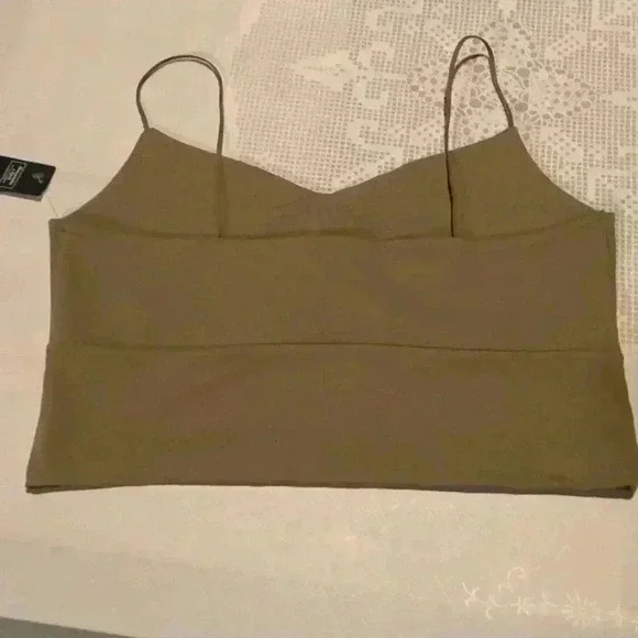 Abercrombie & fitch brown crop top with cut out XL - Picture 4 of 6